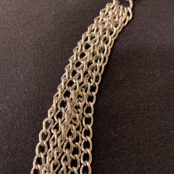 Multilayer beautiful necklace!!!Silver tone with beads and faux stone - Picture 4 of 6